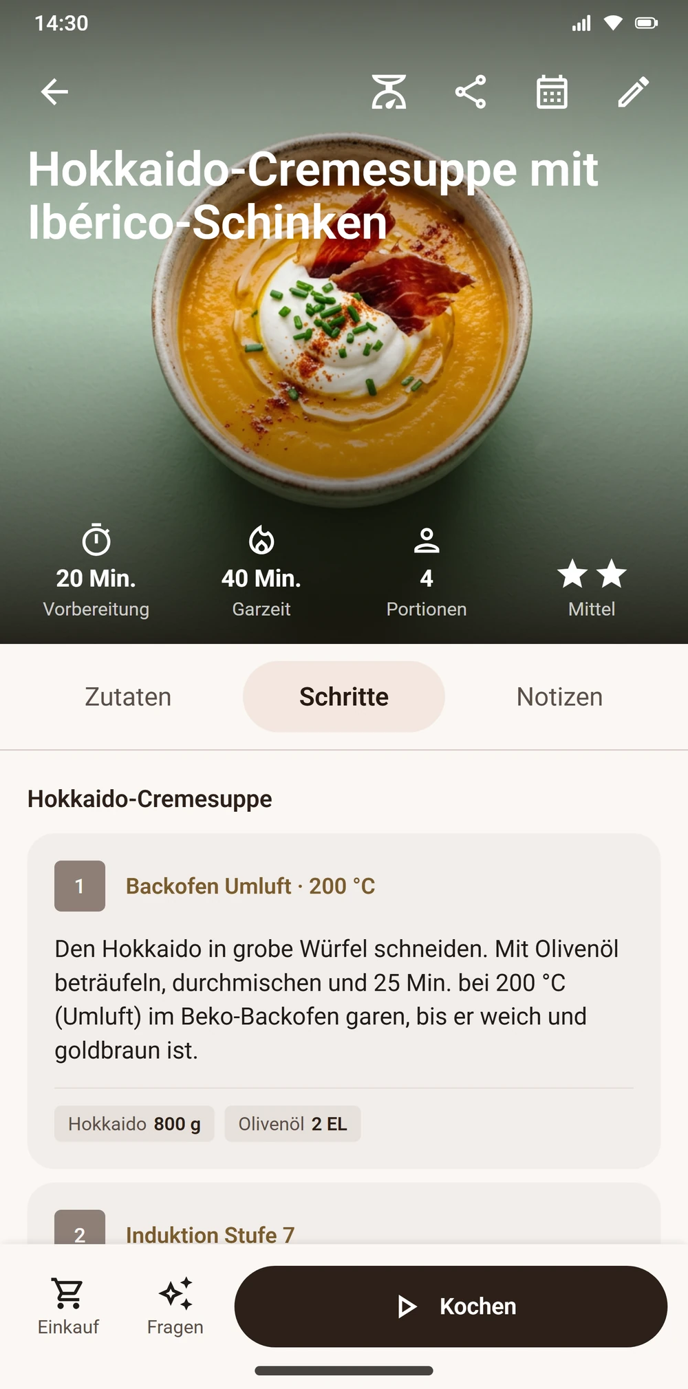 Aloumi-Rezept mit Garschritten, angepasst an den Backofen des Nutzers
